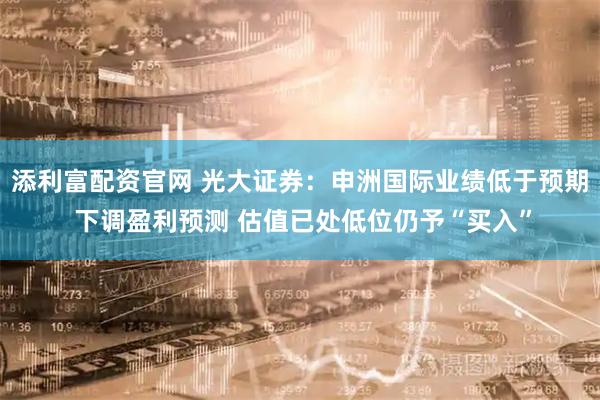 添利富配资官网 光大证券：申洲国际业绩低于预期 下调盈利预测 估值已处低位仍予“买入”