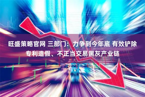 旺盛策略官网 三部门：力争到今年底 有效铲除专利造假、不正当交易黑灰产业链